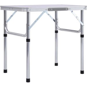TABLE DE CAMPING WONGSHOP®Table pliable de camping Blanc Aluminium 