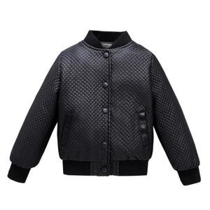 BLOUSON Blouson en Similicuir Enfant Bébé Garçon Motard Doublure en Polaire De 9 Mois à 8 ans - Noir