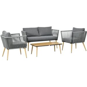 Ensemble table et chaise de jardin Salon de jardin - OUTSUNNY - Design scandinave - R