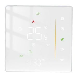 THERMOSTAT D'AMBIANCE Thermostat numérique intelligent WiFi programmable pour chaudière domestique et chauffage au sol - TBEST - Blanc