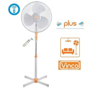 VENTILATEUR Ventilateur/Fan oscillant  sur pied avec télécommande Timer 45W Vinco - 70704