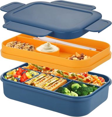 Bento Lunch Box, Bento Boxes Pp Silicone Matériel Grande Capacité Avec Cuillère Fourchette Pour Étudiant Pour Travailleur Bur[u6011] - Maison