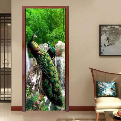 Stickers De Porte Magnifique Jardin Trompe L'Oeil Effect 3D Auto