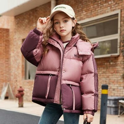 Doudoune Légère Fille Avec Capuche - Veste Chaude Courte, Fermeture Zipper - Pour 1 à 6 Ans - Automne/hiver, Couleurs Vives - 7