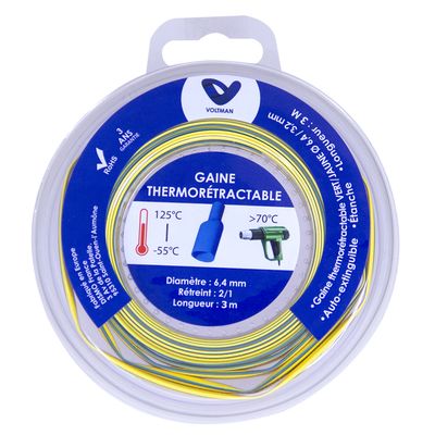 Gaine Thermorétractable 12 Mètres - Diamètre 6,4 Mm / 3,2 Mm - Dévidoir - Neuf