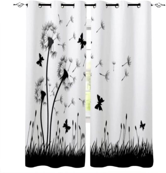 Rideau Occultant Thermiques 140x160 Cm Rideau Noir Anti Chaleur Pour Salon Chambre Enfant Rideau