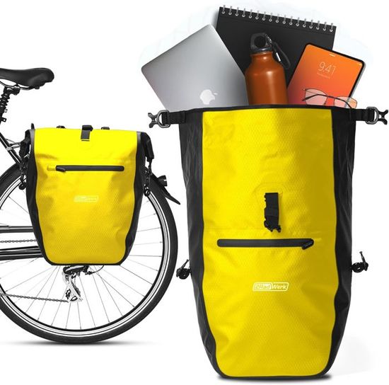 Sacoche Vélo Étanche 25L Pour Porte-Bagages - Idéale Randonnée Et Ville