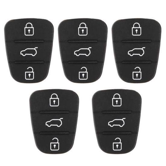 5pcs clé de remplacement en caoutchouc shell pad 3 boutons Fit pour Hyundai Fit pour Kia (sans lettre) - BOYOU