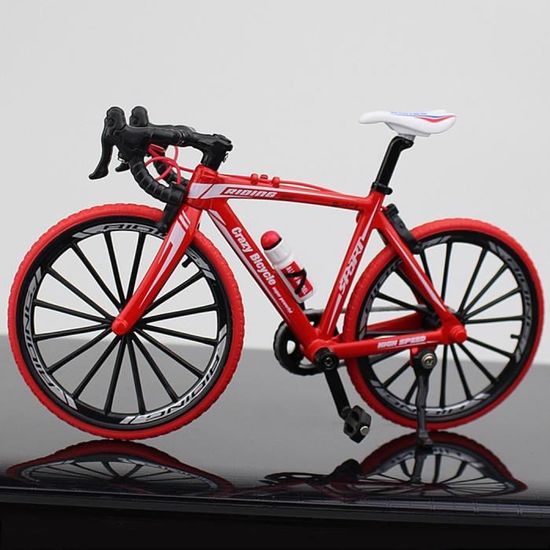 1:10 Miniature Vélo de Modèle, Échelle Mini Doigt Vélos De Montagne Alliage Racing Vélo Modèle Cool Jouet Décoration, Rouge