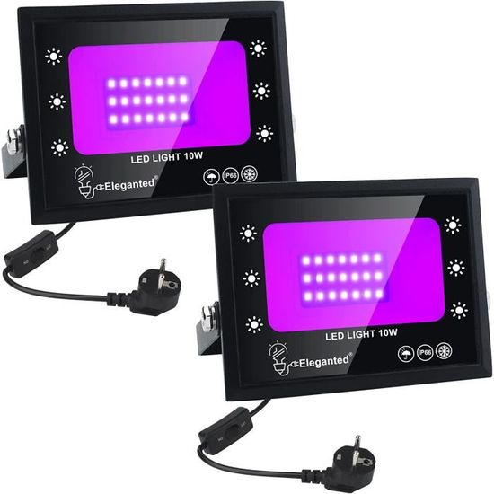 Projecteur UV BOSITE 100W IP66 - Lumière Noire Puissante Pour Extérieur, Fêtes Et Décorations Fluorescentes