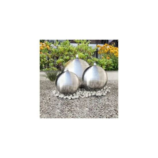 3 pcs Sphères de fontaine de jardin avec LED Acier inoxydable alsa
