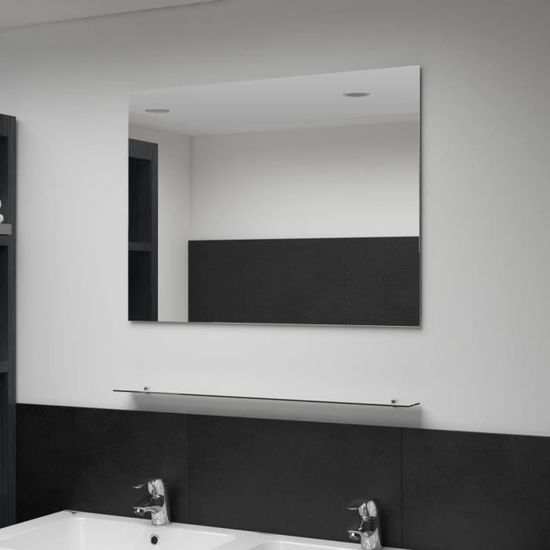 🐳🐳9107Bon - Miroir mural avec étagère- Style Baroque - Miroir Mural moderne pour Salle de bain Salon Chambre décoratif Dressing 80