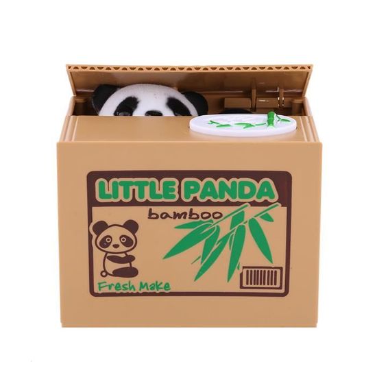 ARAMOX Panda Money Bank Panda tirelire tirelire, boîte automatique d'épargne de banque de pièces de monnaie de vol