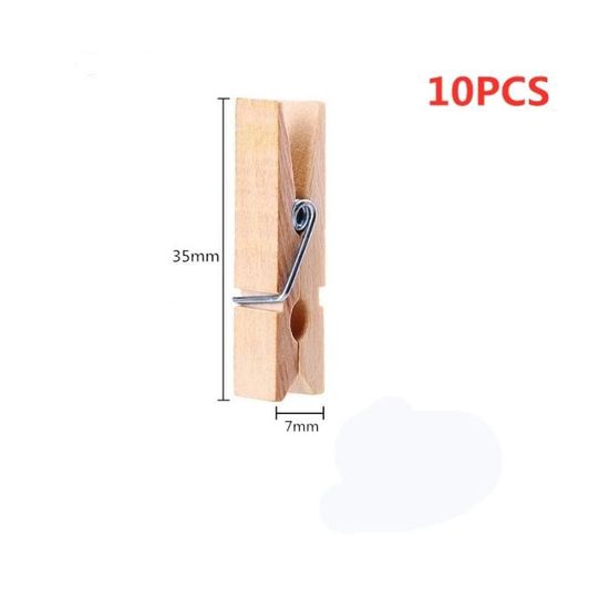 Pinces à Linge En Bois - Pinces à Linge Classiques - 10 Doigts