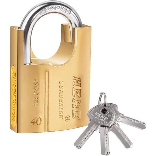 Cadenas Haute Sécurité Maudex PML65 - Anse Alliage De Bore - 5 Clés - Pour Portail, Abri, Conteneur