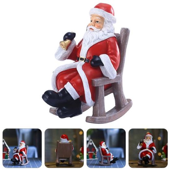 1pc Resin Rocking Chair Santa Claus Ornament Christmas village de noel - manege de noel - decor de noel decoration de noel