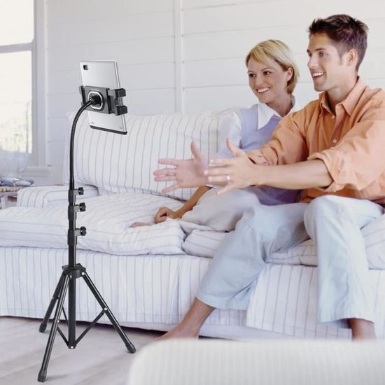 Support Téléphone Bras Réglable 360° - Pour Lit, Table De Chevet, Tapis De Course - Fixation Par Pince - 5