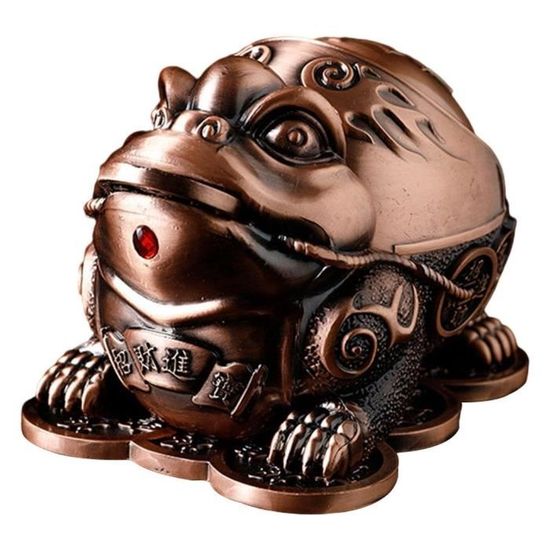 Feng Shui Chance Crapaud Acier Inoxydable Plaqué Or Porte