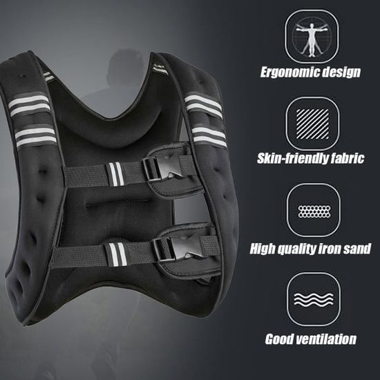 Gilet Lesté Pour Homme Et Femme – 3kg, 15kg Ou 35kg – Idéal Running, Jogging Et Musculation