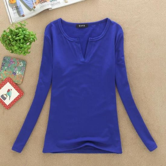 Femmes Sexy Dentelle Col En V Chemise À Manches Longues Casual