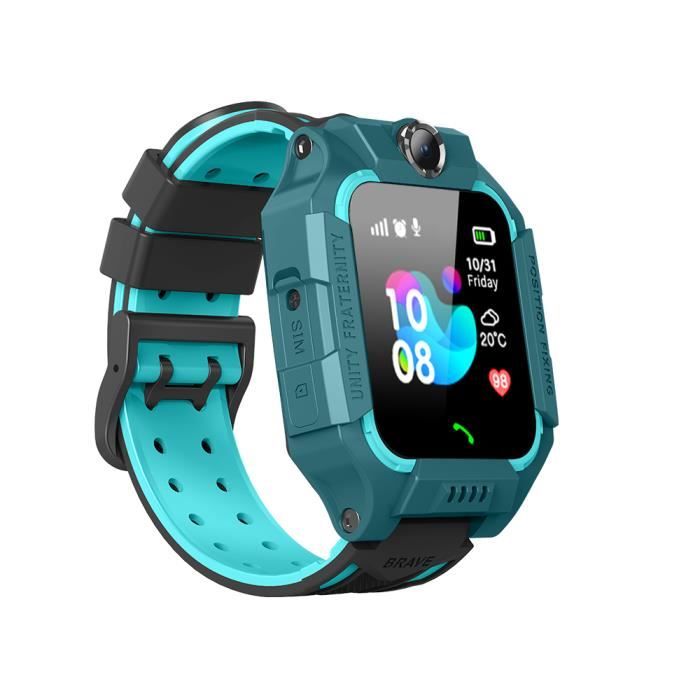 Montre Connectée Enfant 32 Mo + 32 Smartwatch LBS Tracker avec Caméra Appel SOS Calendrier Réveil pour Android iOS-Vert