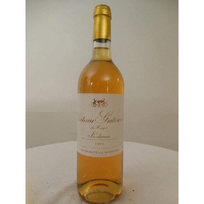 sauternes château guiteronde du hayot liquoreux 2003 - bordeaux france