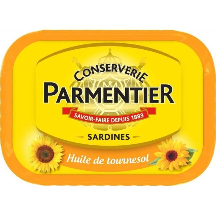 PARMENTIER - Sardines Huile De Tournesol 135G - Lot De 4