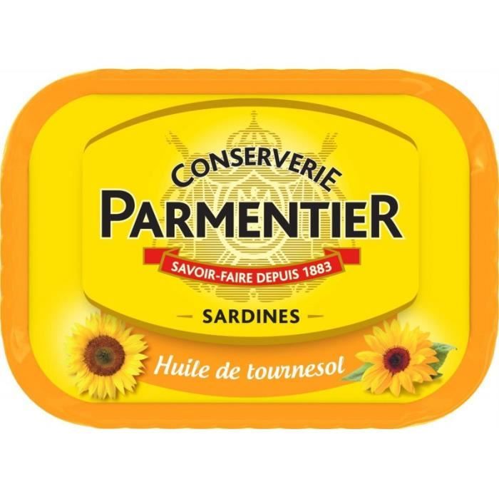 PARMENTIER - Sardines Huile De Tournesol 135G - Lot De 4