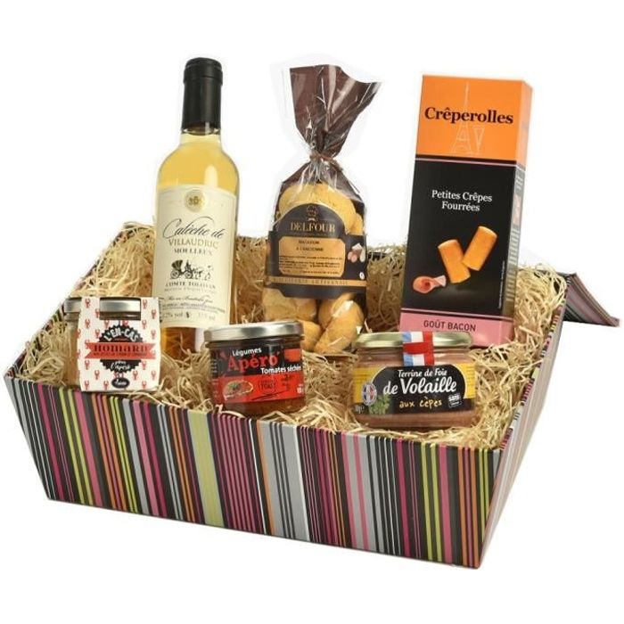Panier coffret gourmet Option - Avec coffret - Fabriqué en France