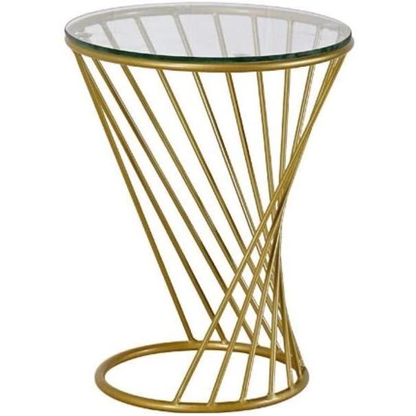 Petite table basse Table basse ronde Table d'appoint Table en verre transparent Base en spirale Design Décoration idéale for la 493