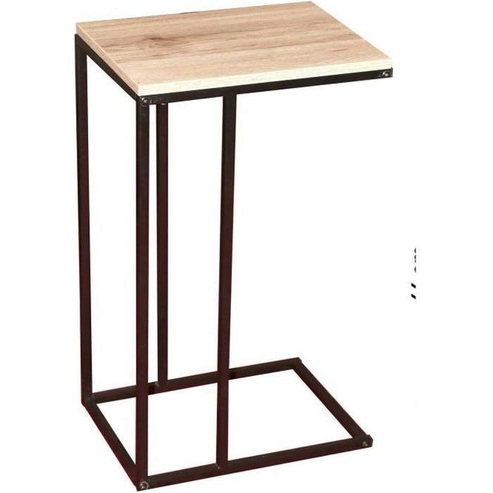 TABLE HAUTE DÉJEUNER PLATEAU TELE DÉPORTE LIT CANAPE HOPITAL DESIGN INDUTRIEL BOIS METAL