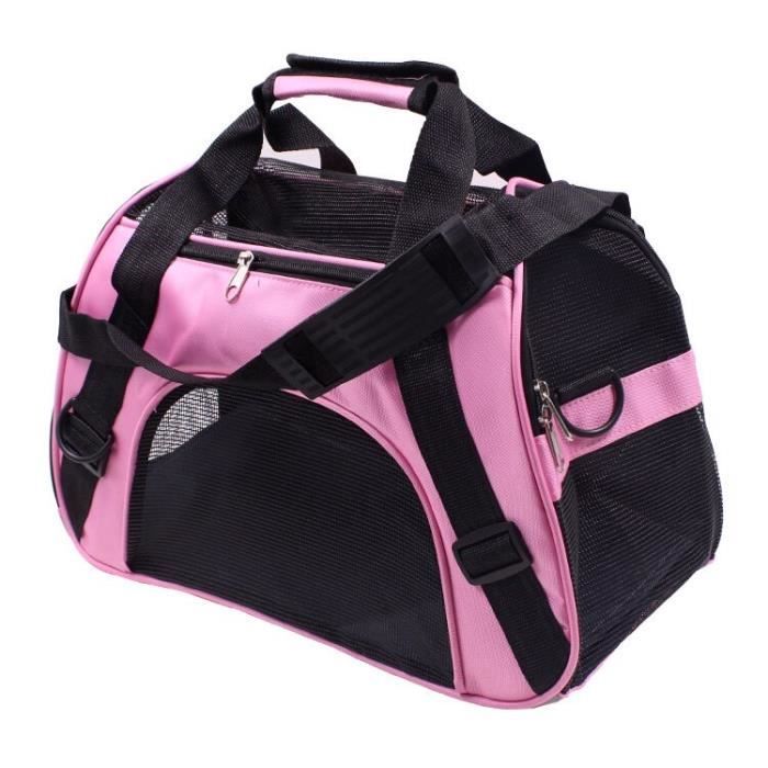 Sac de transport,Sac de transport pour chiens Sac de transport pour chiens d'extérieur, sac pour chien de compagnie - Type Pink-L