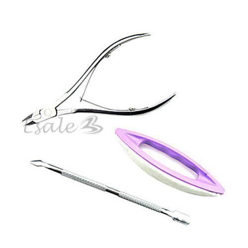 3pcs Outils Pince à Envies Coupe Cuticules Manucure Ongles Pro.