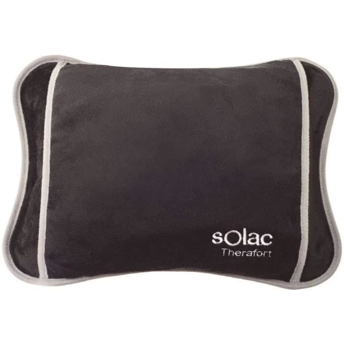 Solac, Bouillotte électrique CALDEA, CB8981, S95505800, 100W, Tissu Soft Touch, Bleu/Gris, 27x21 CM