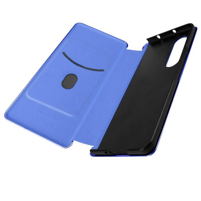 Housse Samsung Galaxy Z Fold 3 Porte-carte Dragonne Effet Carbone bleu Bleu