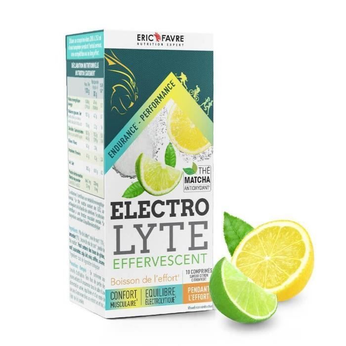 Eric Favre - Electrolytes effervescents - Boisson de l'effort courte durée - Endurance & Performance - Duo citrons (citron - citron