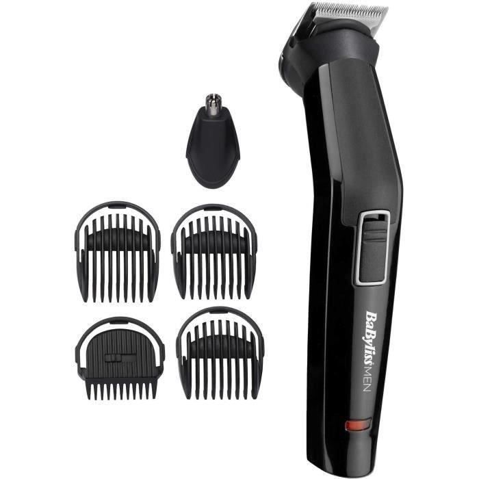 BABYLISS MT725E - Tondeuse multifonction 6 en 1 - Sans fil - 60min d'autonomie - 2 accessoires interchangeables - Têtes lavables