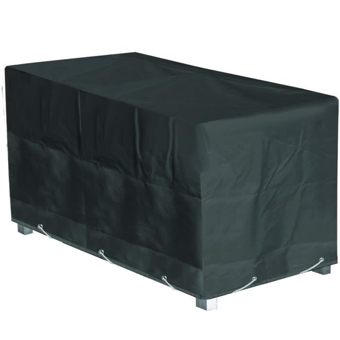 Housse de protection Table de Jardin Rectangulaire Haute qualité polyester L 180 x l 110 x h 70 cm Couleur Anthracite