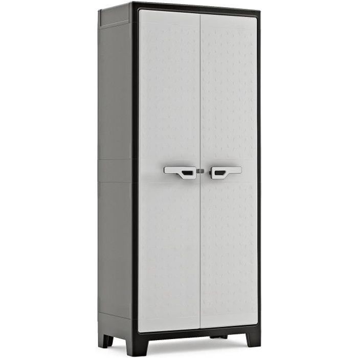 KETER Armoire Haute TITAN - Noir et Gris - 80 x 44 x 182 cm
