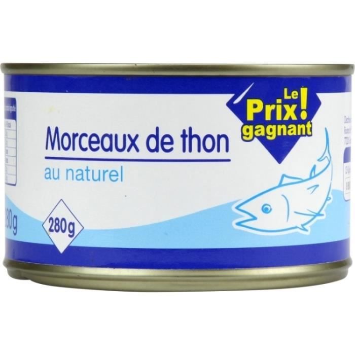 Morceaux de thon au naturel 280g Le Prix Gagnant