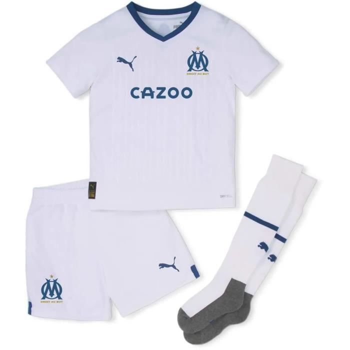 Mini kit domicile OM 2022/23 - blanc/bleu - 4 ans