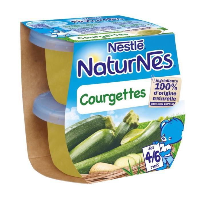 NESTLÉ Naturnes Courgettes - 2x130 g - Dès 4/6 mois