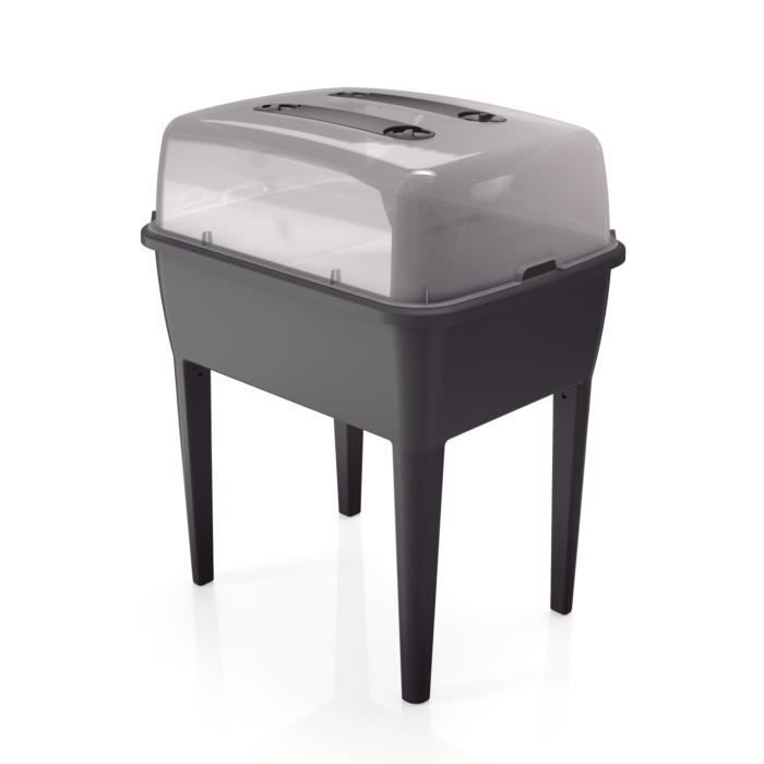 Prosperplast Serre d'intérieur herbier sur pied anthracite Respana 83 litres
