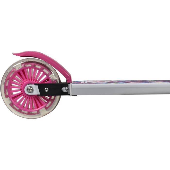FREEGUN Trottinette 121 mm 2 roues - Design Kaleidoscope - Blanc et rose