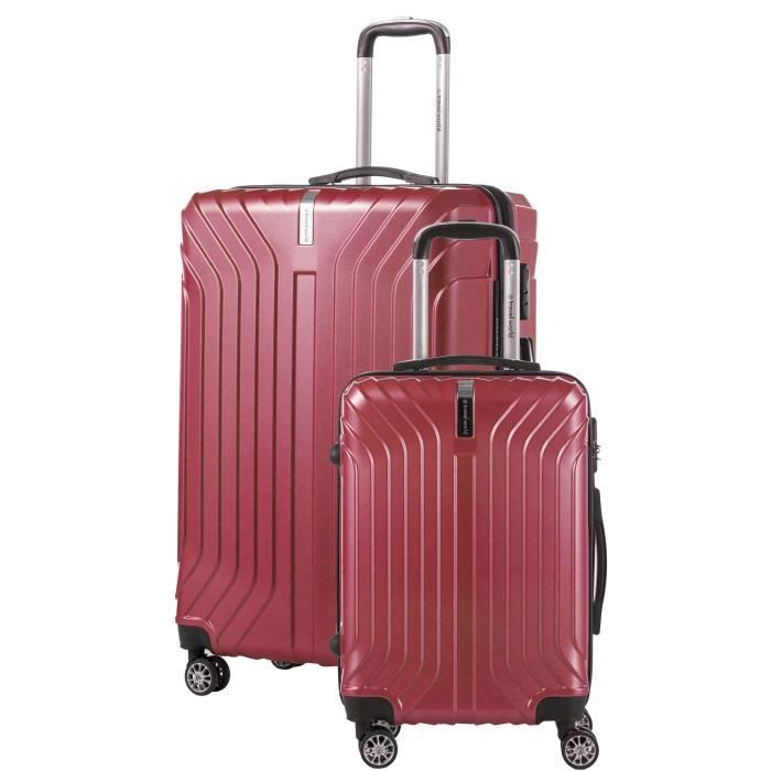 TRAVEL WORLD Ensemble de 2 valises 55/75cm Rouge foncé