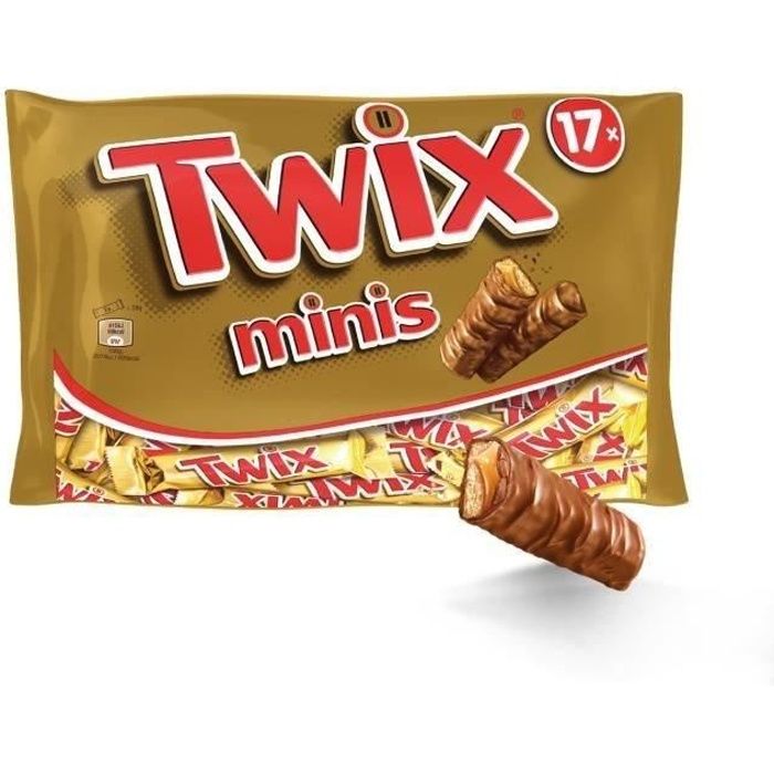 MARS WRIGLEY CONFECTIONERY FRANCE Barres Twix minis nappées caramel et enrobées de chocolat au lait - 366 g