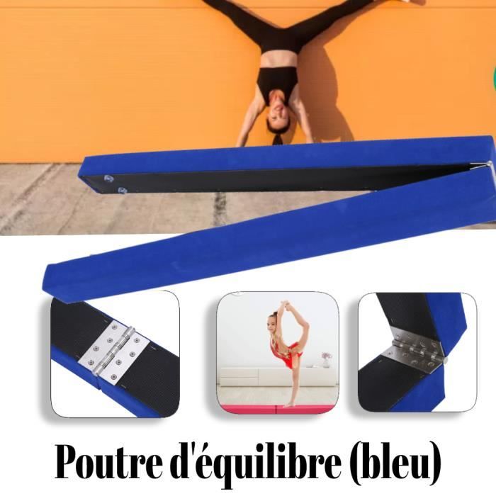 Poutre d'équilibre pliante de gymnastique de yoga bleu avec pieds en acier inoxydable longueur pliée de 1,1 m LAM57