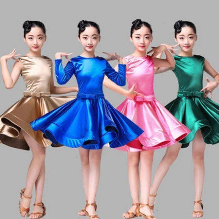 Robe Latine Fille Danse De Salon - Jupe Tango Salsa Rumba Samba - Costume Pratique Concours Avec Justaucorps