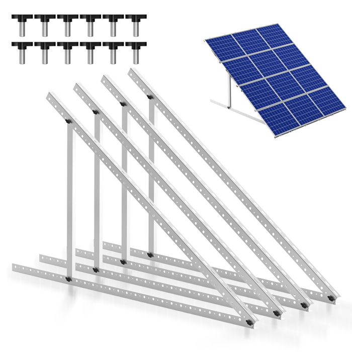 2 Paires Supports Panneau Solaire 41 Pouces - Fixation Universelle Toit Plat Pour Panneaux 100W 150W