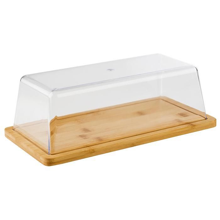 Cloche à fromage - APS - Plateau en bambou et plastique - 32 x 165 x 11 cm